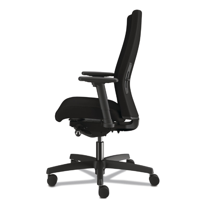 Black Adjustable Fabric Mid-Back Task Chair with Swivel