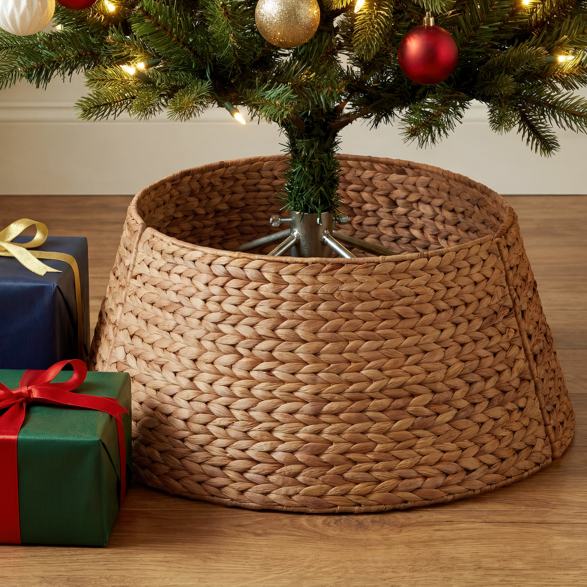 Rattan Tree Collar, Natural, 10" H x 24" W