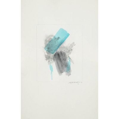 Turquoise Graphite Painting by Joyce Creiger