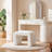 23.62" W Faux Cashmere Vanity Stool-2091631397