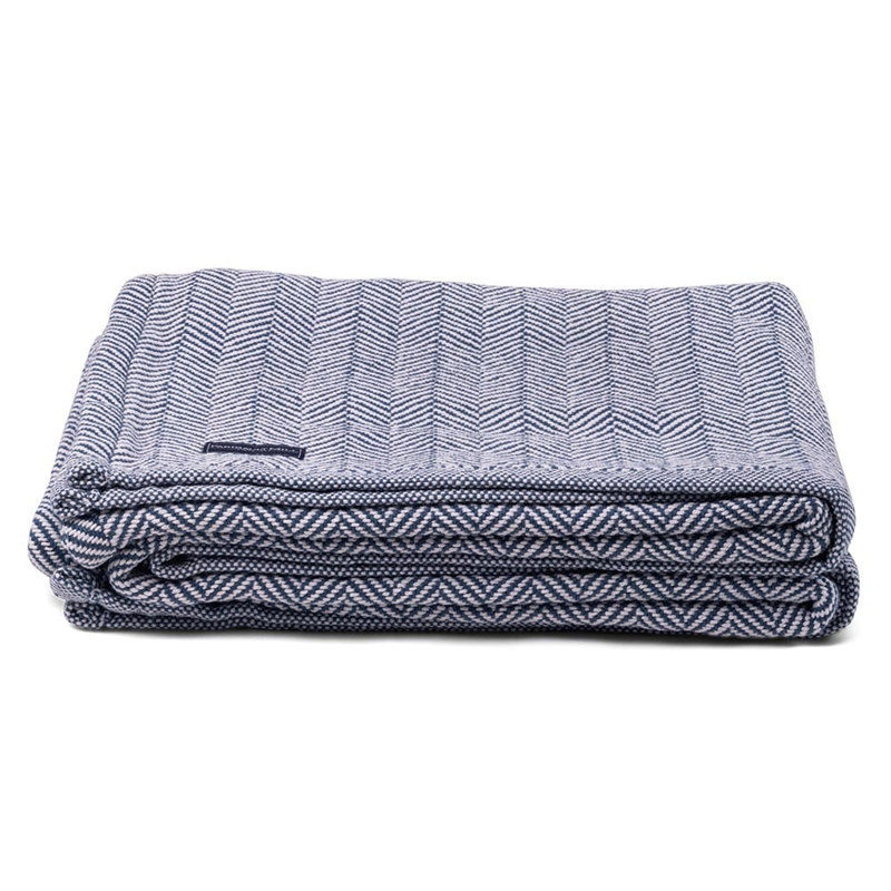 Penobscot Cotton Blanket, 72" x 96", Blue