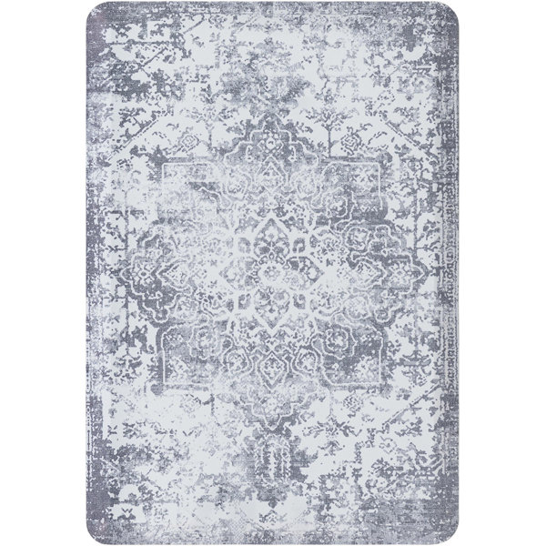 Red Barrel Studio® Polyvinyl Chloride Gray Rug | Wayfair