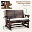 Banc de patio en bois massif carbonisé avec coussin et porte-gobelets-132282792