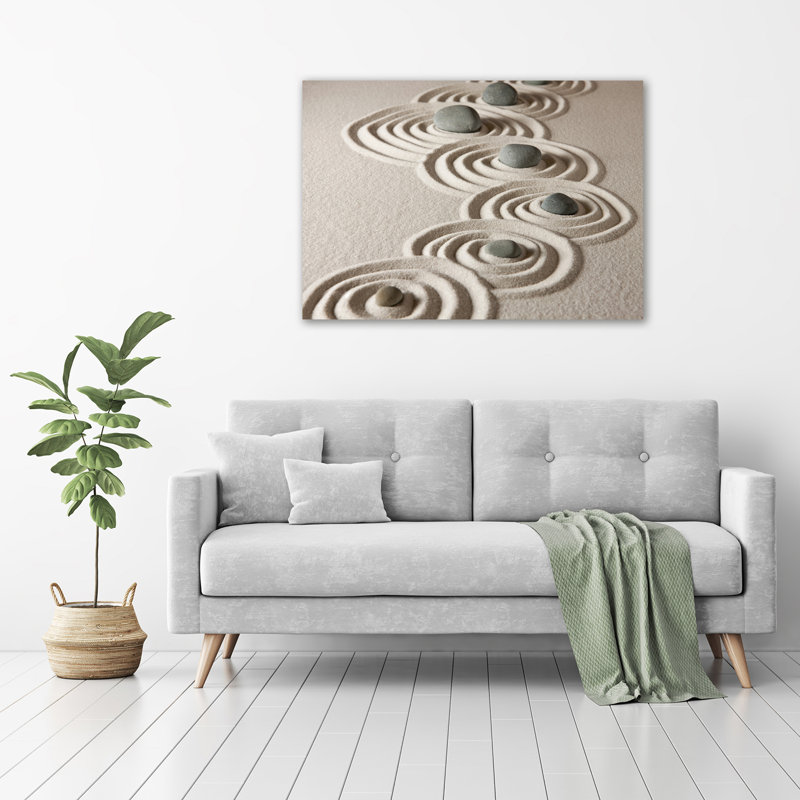 Zen Stones Sand - Wrapped Canvas Print