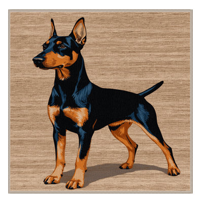 Washable German Pinscher Dogs Area Rug