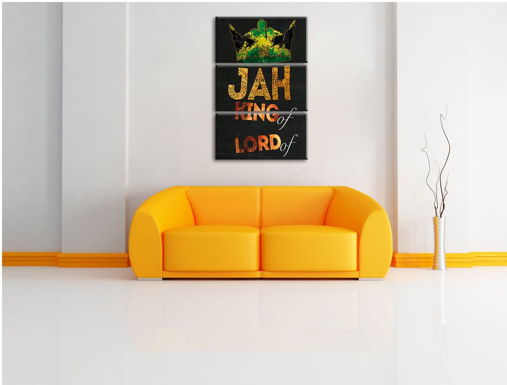 3-tlg. Leinwandbilder-Set „Jah king“, Grafikdruck