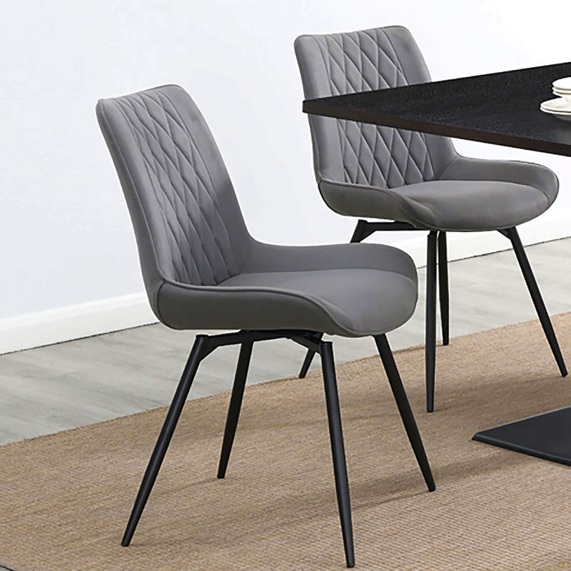 Ensemble de 2 chaises pivotantes capitonnées