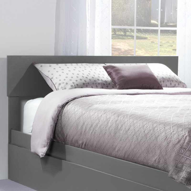 Tête de lit en bois massif Daurice, Grand lit, Gris