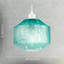 Modern Aqua Teal Reactive Mottled Glass Pendant Ceiling Light Shade By 