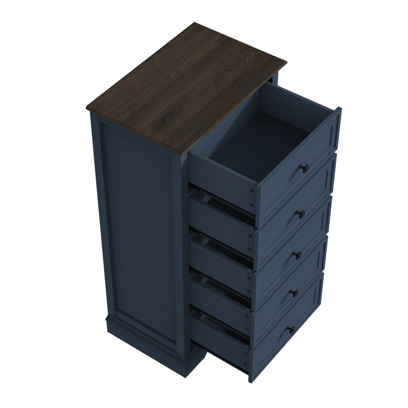 23.62 " W 5 - Drawer Dresser, Navy