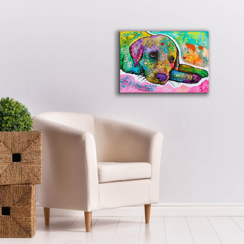 «Puppy Eyes I» par Dean Russo, art mural sur toile, H 18 po x l 26 po x P 0,75 po