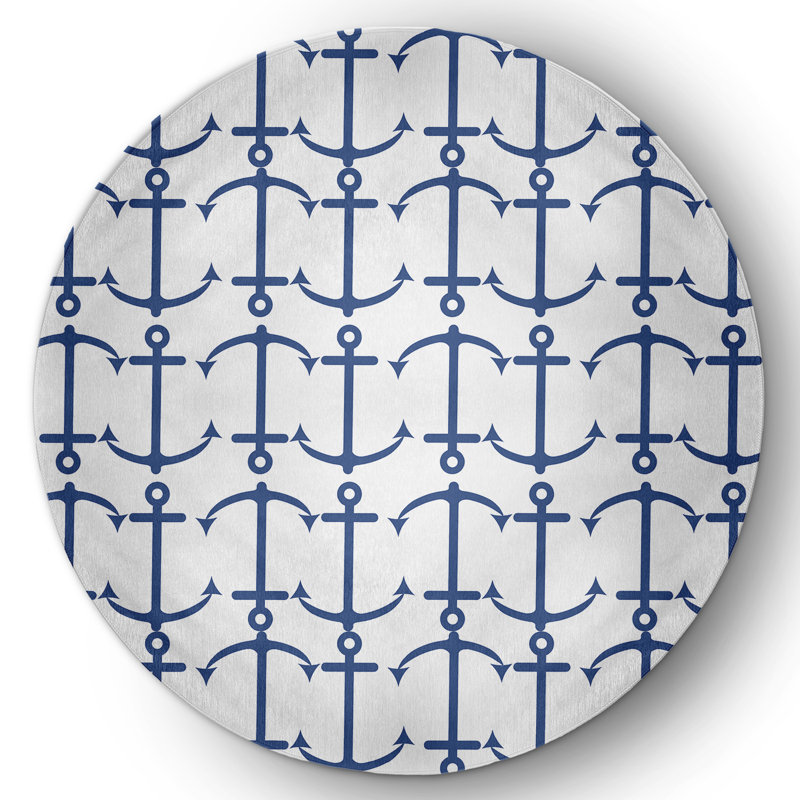 Tapis intérieur / extérieur en chenille tissé à la machine Uplu, Rond 5 pi
