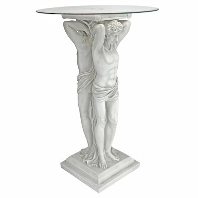 Glass Top Figurine End Table