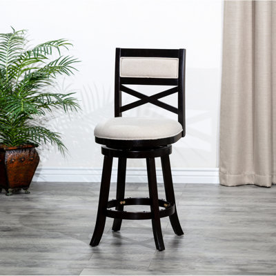 Tabouret pivotant à hauteur de comptoir en tissu beige 24 po - polyvalent et léger