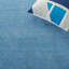 Tapis bleu en laine tissé à plat à la main Moreau-29161271