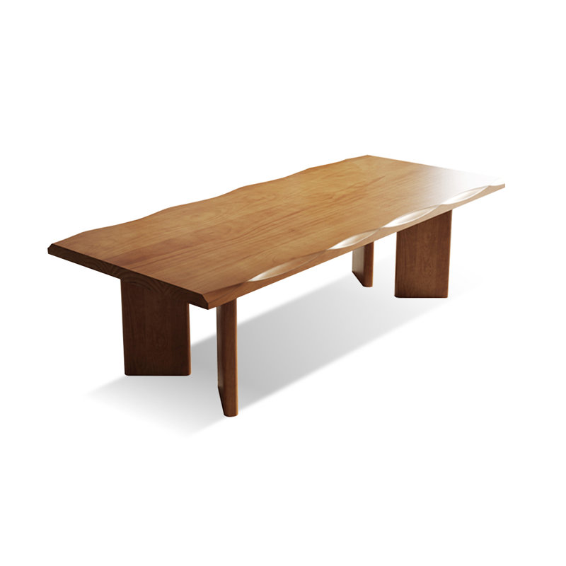 Brown Rectangular Solid Wood Dining Table, 29.53"H x 78.74"L x 33.46"W