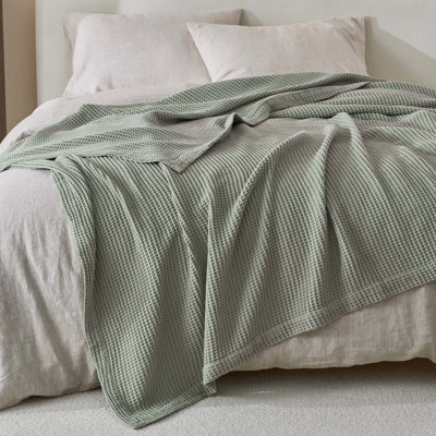 Cotton Waffle Weave Throw Blanket