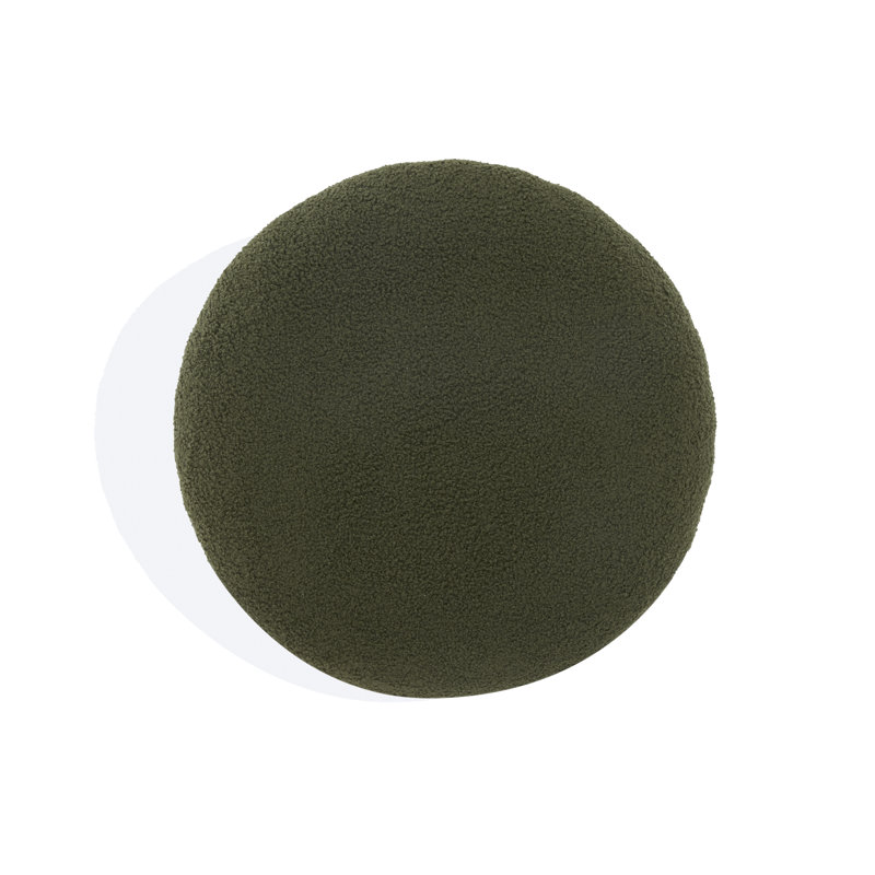 Mancora Upholstered Storage Ottoman, Olive Green Faux Shearling