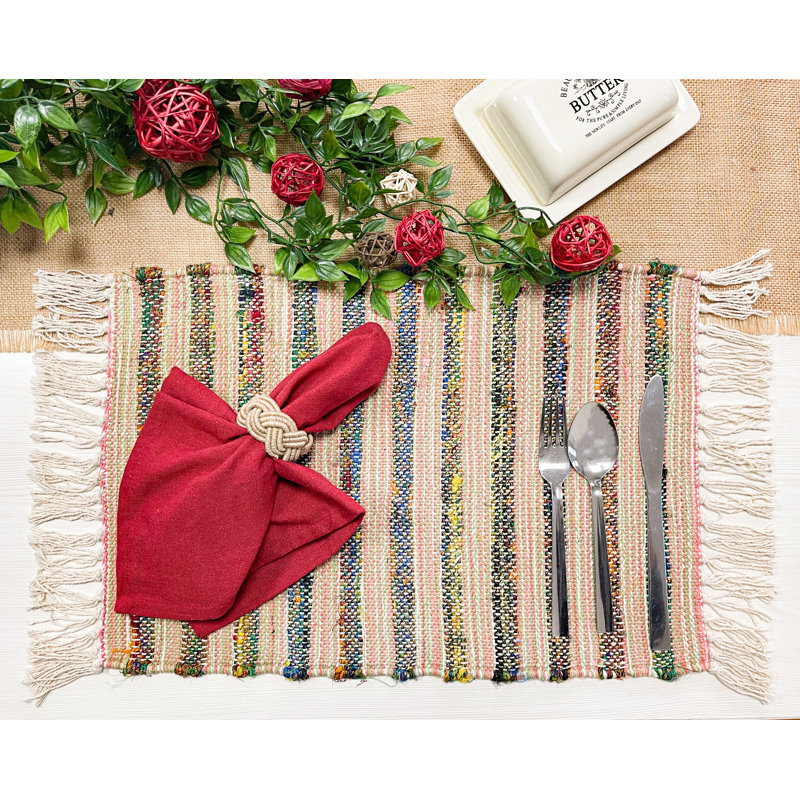 Jute Striped Rectangle Placemat