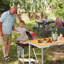6 pi. Table de patio pliante noire en aluminium-1143705296