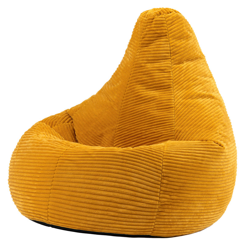 Dalton Corduroy Recliner Bean Bag, Ochre Yellow
