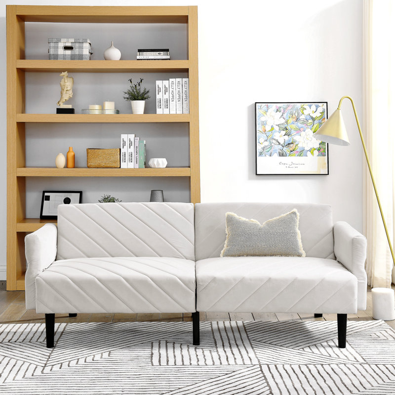 Canapé Gania, Velours beige