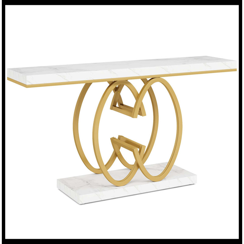 55" Narrow Console Table, Modern Sofa Accent Table For Hallway