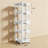 4-Tier Steel Rotating Bookshelf with 360° Wheels, Large Size Book Rack-1128766550