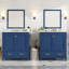 Ensemble de meuble-lavabo bleu 60 po avec lavabos doubles (séparés), lavabos doubles en céramique, tablette de rangement et tiroirs séparés (miroir non inclus) - Solution de salle de bain moderne pour salles de bain spacieuses-339764109