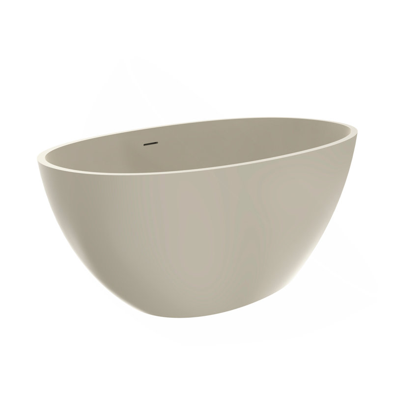 Baignoire de trempage autoportante de 55 pouces pour salle de bain, Beige clair