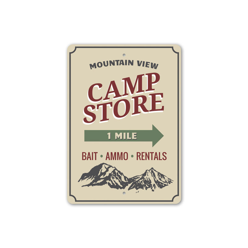 Enseigne en aluminium Mountain Store, H 14 po x l 10 po x P 0,04 po