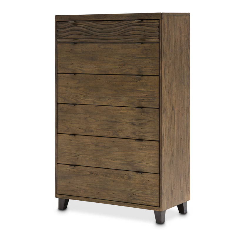 Del Mar Sound Acacia Solid Wood 38.25 " W 6 - Drawer Dresser