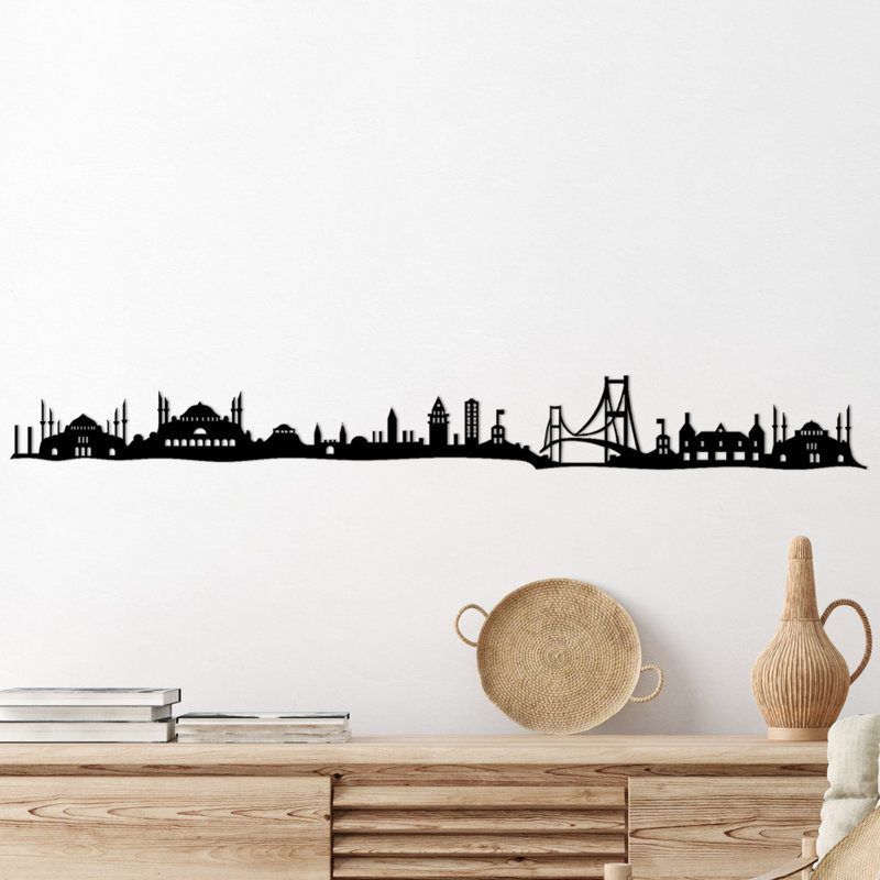 Elegant Decorative Metal Wall Accessory, Black, 46.1 x 0.6 x 5.1 Inches | 100% Metal Construction, Thickness: 0.06 Inches | Easy Wall Mounting with Backpiece | Perfect for Home Decor & Modern Interiors