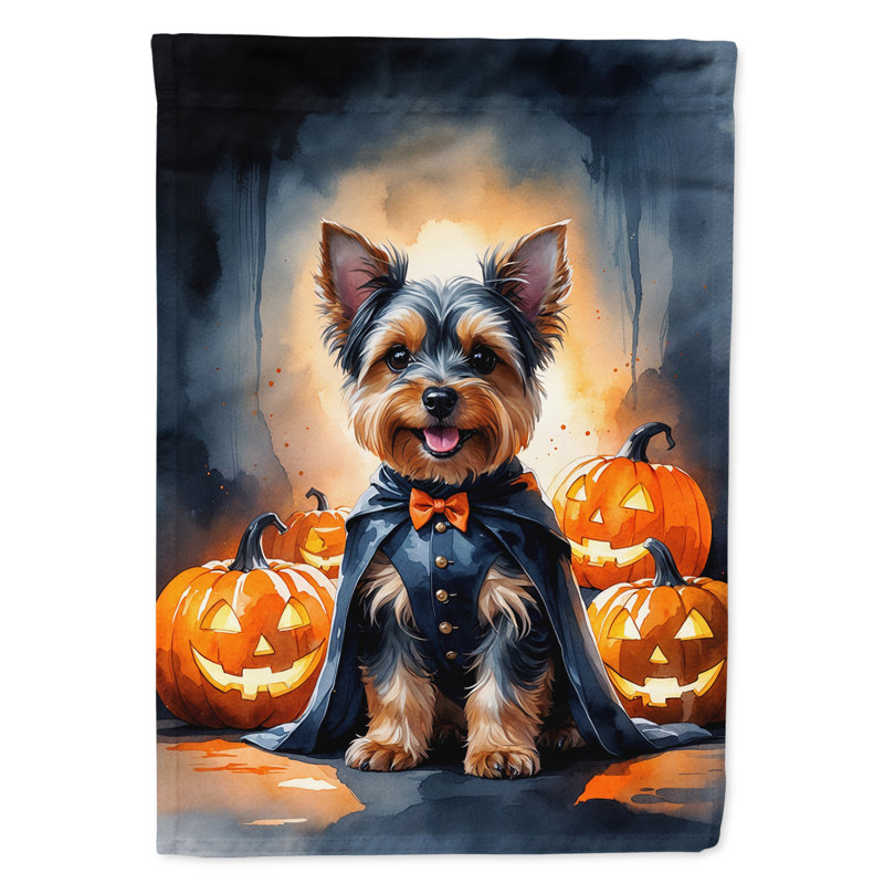 Drapeau de jardin chiot Halloween, Yorkshire Terrier Yorkie