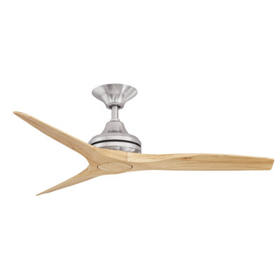 Spitfire 48 inch Indoor/Outdoor Ceiling Fan - Brushed Nickel with Natural Blades