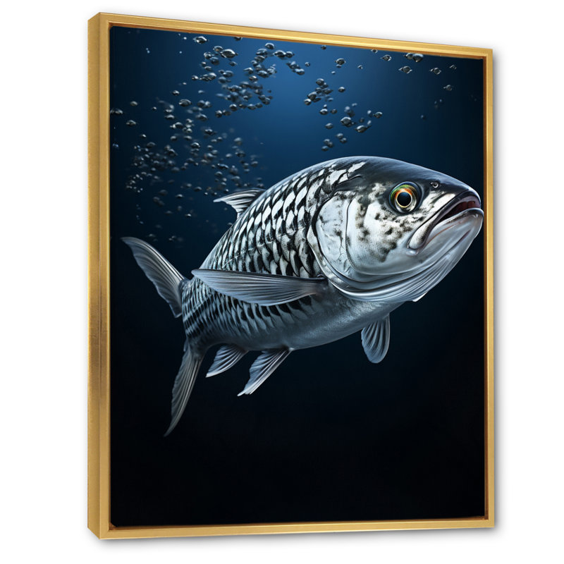 «Eddard Fishing», reproduction sur toile, H 44 po x l 34 po x P 1,5 po, Cadre flottant doré