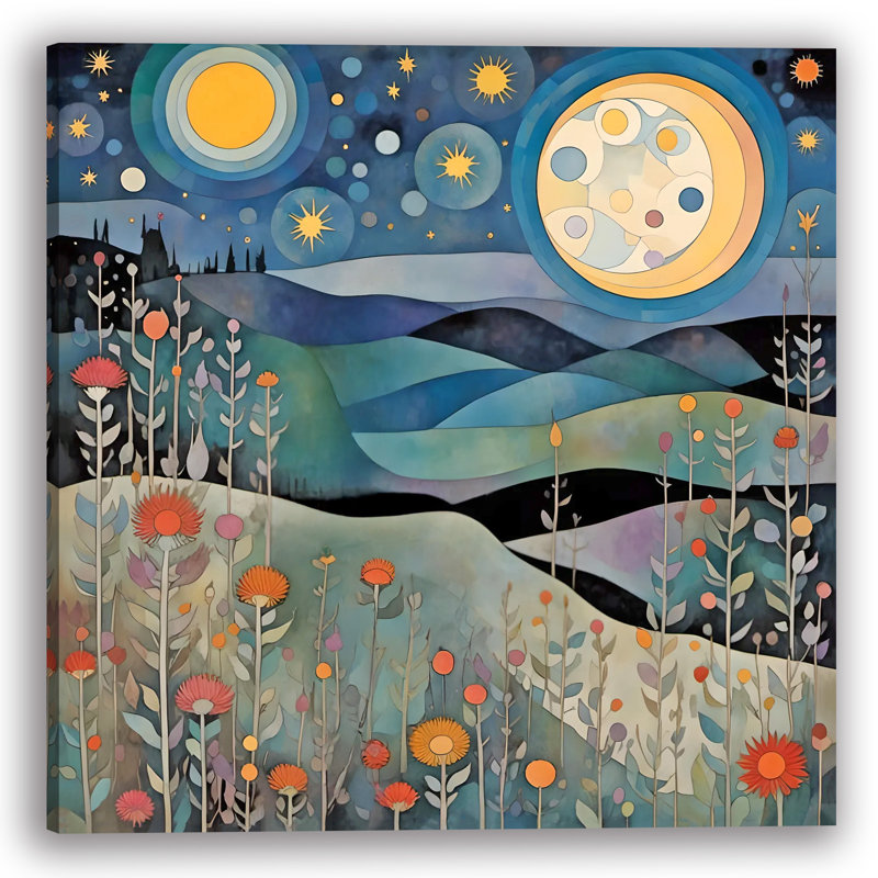«Whimsical Nightscape», art mural sur toile tendue, H 30 po x l 30 po x P 1,5 po