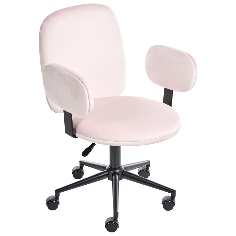 Office Chair, Pastel Pink, Velvet