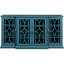 Meuble télé 63 po bleu sarcelle - 4 portes avec 6 tablettes réglables, design agréable, buffet avec gestion des câbles, beaucoup d'espace, portes, construction, efficacité