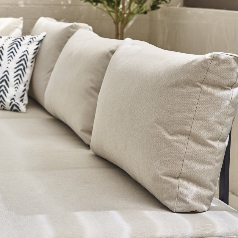 River 2 Seater Garden Sofa Modular Chaise with Coffee Table - Luxury Patio Day Bed (Cover Included), Grey