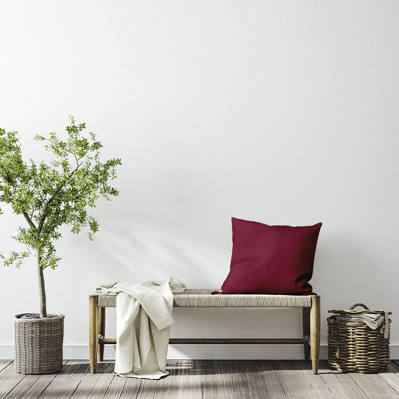 Housse de coussin Ajibola, Canneberge, 16 po x 16 po, Polyester/ bourre en polyester