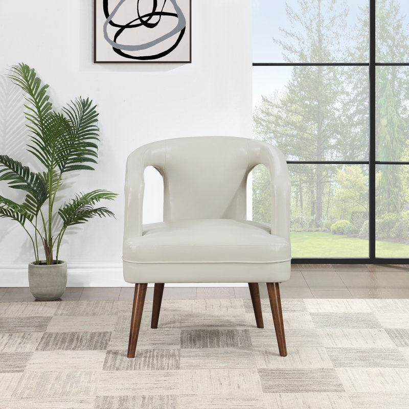 Chaise d'appoint Jetton, Similicuir crème