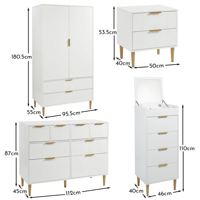 Adams Piece Bedroom Set, White