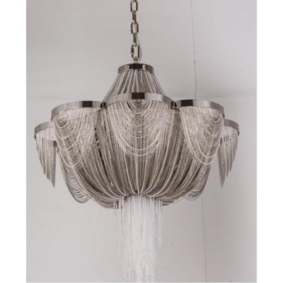 Lustre ananas en acier inoxydable à 12 lumières Jeroma