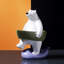 Mignonne statue d'ours avec tube de natation en mauve