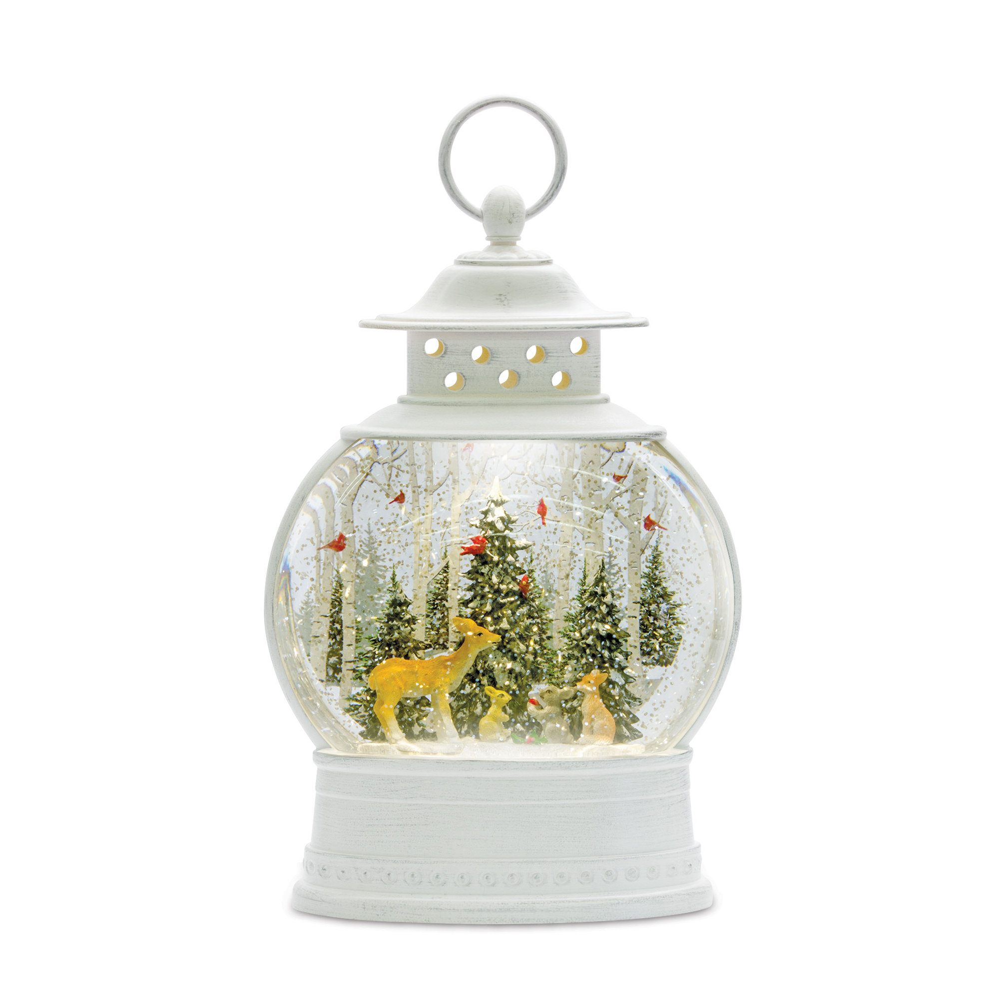 The Holiday Aisle® Plastic Snow Globe Lantern with Deer & Reviews | Wayfair