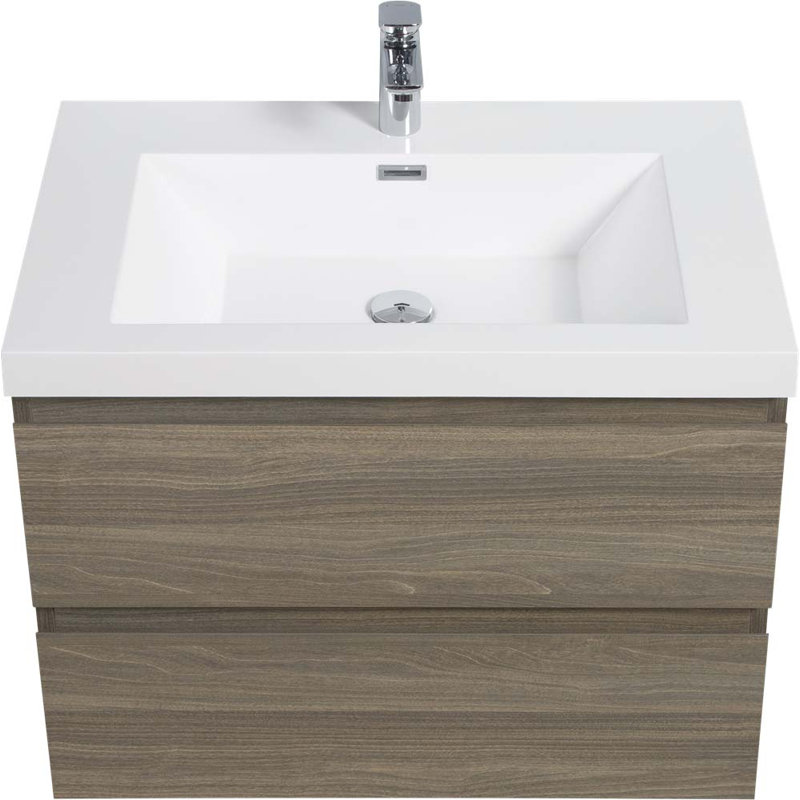 Meuble-lavabo mural avec lavabo, Gris