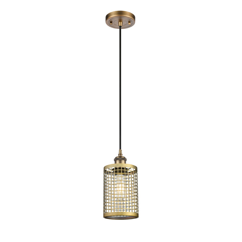 Luminaire suspendu à 1 lumière Argiro, Laiton brossé, Laiton brossé