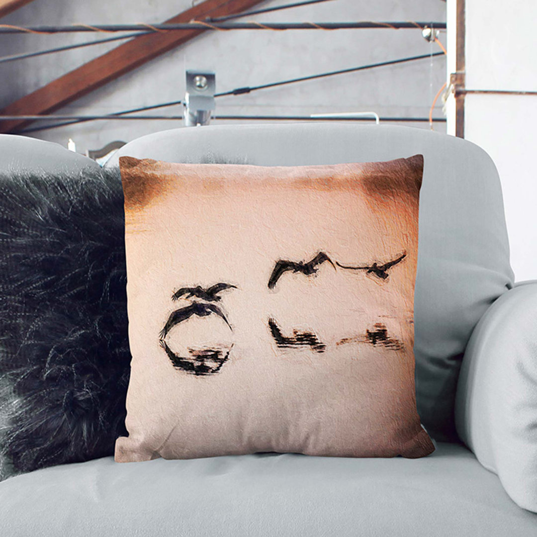 A Flock of Pelicans Cushion with Filling