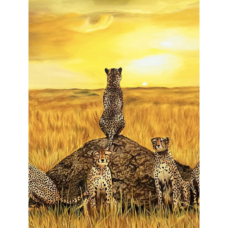 Coalition de guépards | Acrylique sur toile | Par Deekhaâ Chauhan